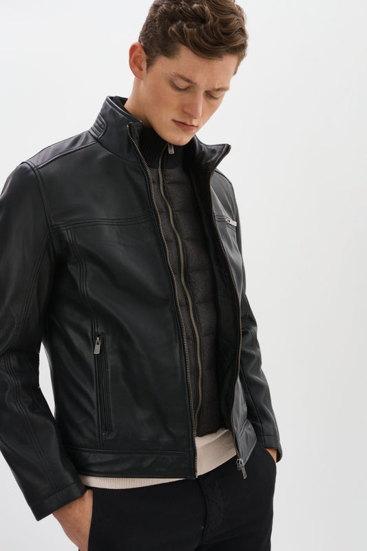 6294 Leather Jacket with Removable Bib