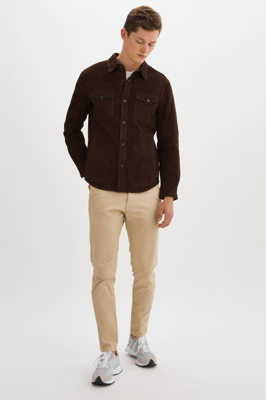 GEM Brown Western Suede Shirt