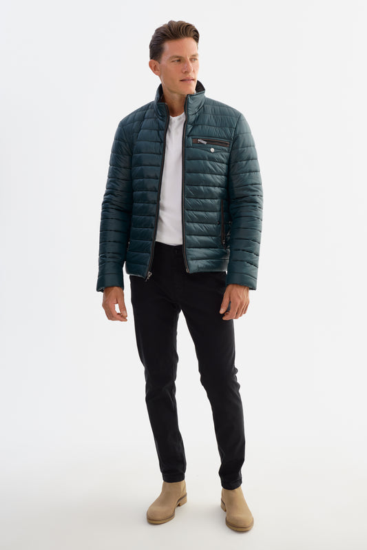 IOWA Puffer Jacket With Leather Trims