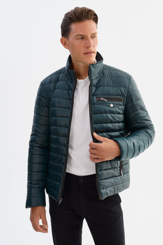 IOWA Puffer Jacket With Leather Trims