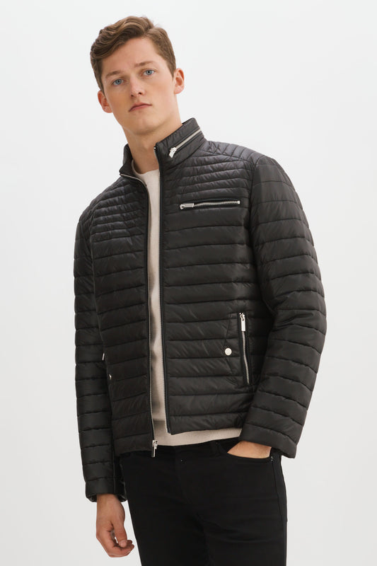 JOGGER Puffer Jacket with Leather Trims