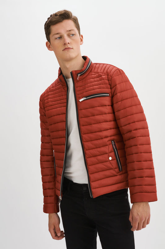 JOGGER Puffer Jacket with Leather Trims