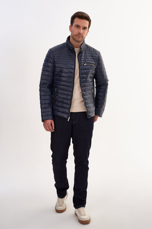 JOGGER Puffer Jacket with Leather Trims