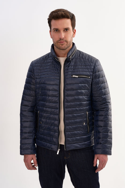 JOGGER Puffer Jacket with Leather Trims