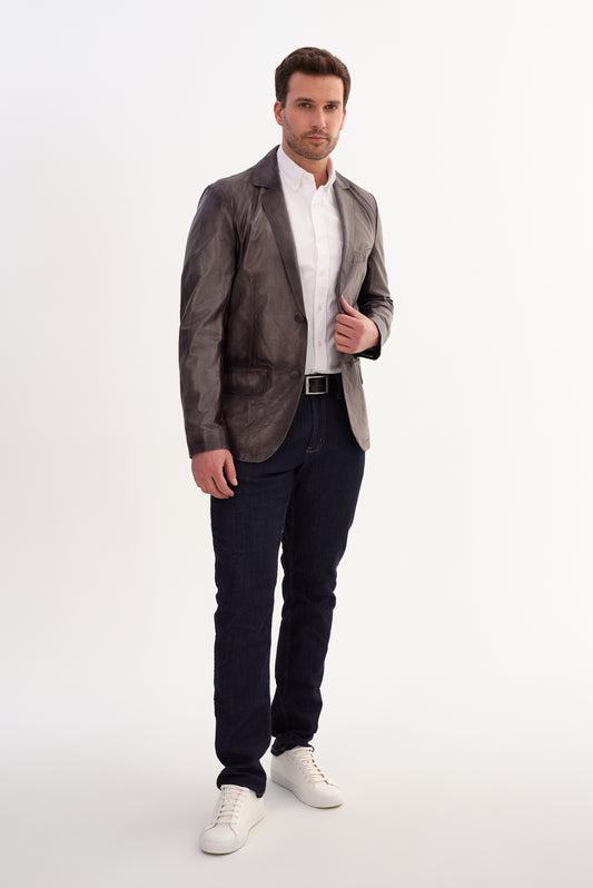 JOSHUA-N Leather Blazer