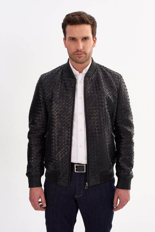 JOSH Weaved Leather Jacket