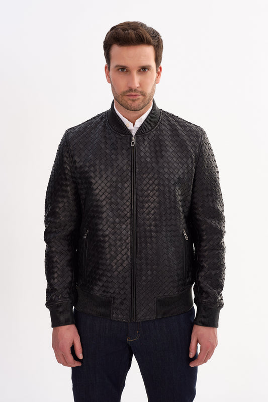 JOSH Weaved Leather Jacket