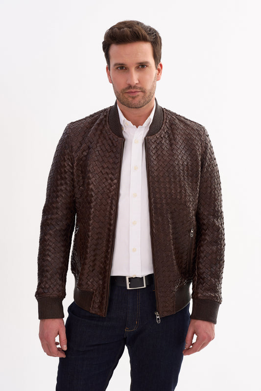 JOSH Weaved Leather Jacket