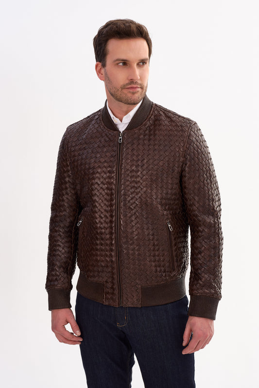 JOSH Weaved Leather Jacket