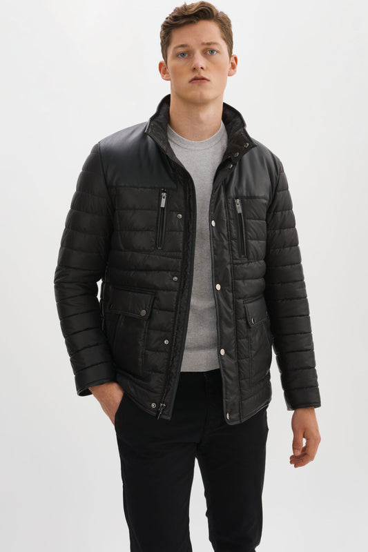 KANSAS Leather Trimmed Puffer Jacket
