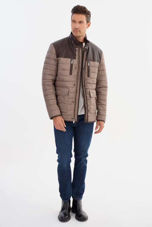 KANSAS Leather Trimmed Puffer Jacket