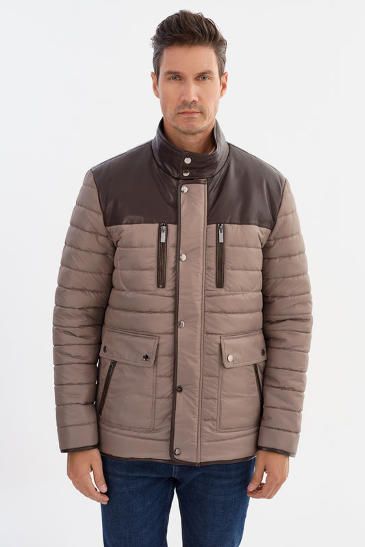 KANSAS Leather Trimmed Puffer Jacket