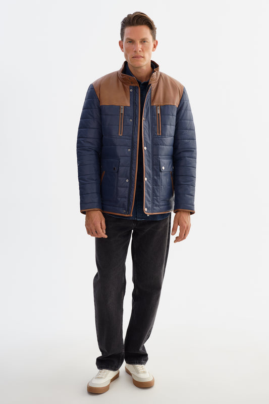 KANSAS Leather Trimmed Puffer Jacket