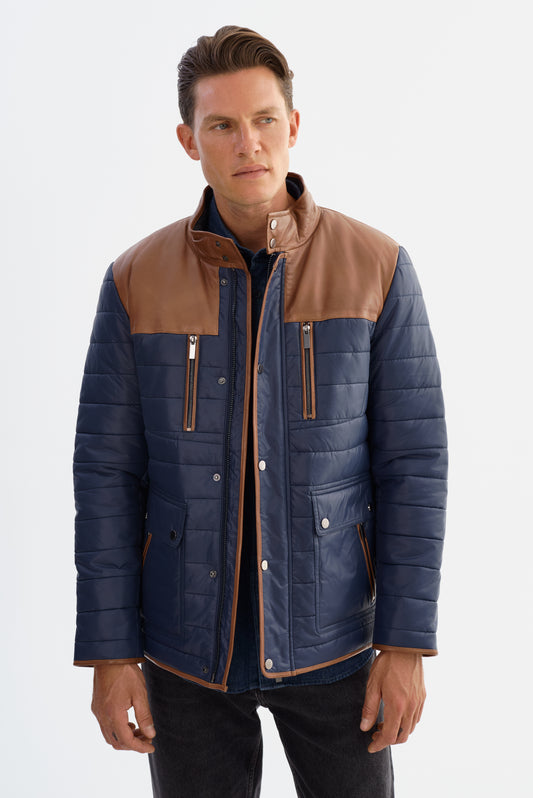 KANSAS Leather Trimmed Puffer Jacket