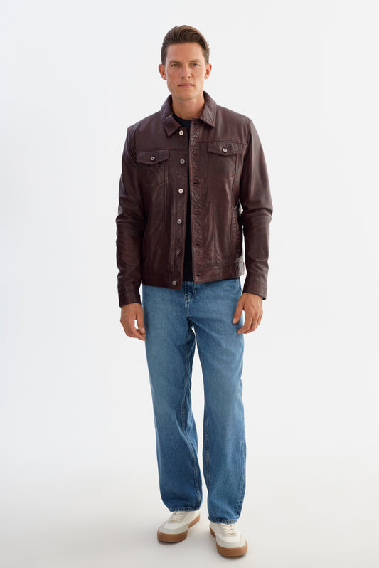 MAVRICK Leather Jean Jacket