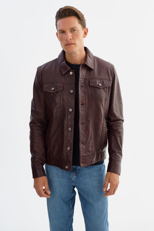 MAVRICK Leather Jean Jacket