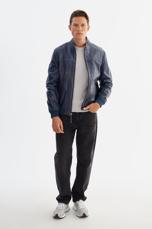 NARDO Leather Bomber Jacket