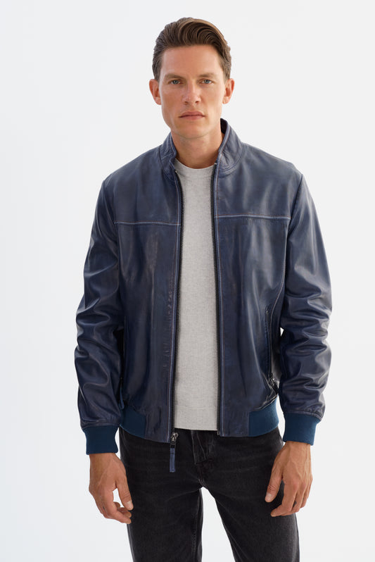 NARDO Leather Bomber Jacket