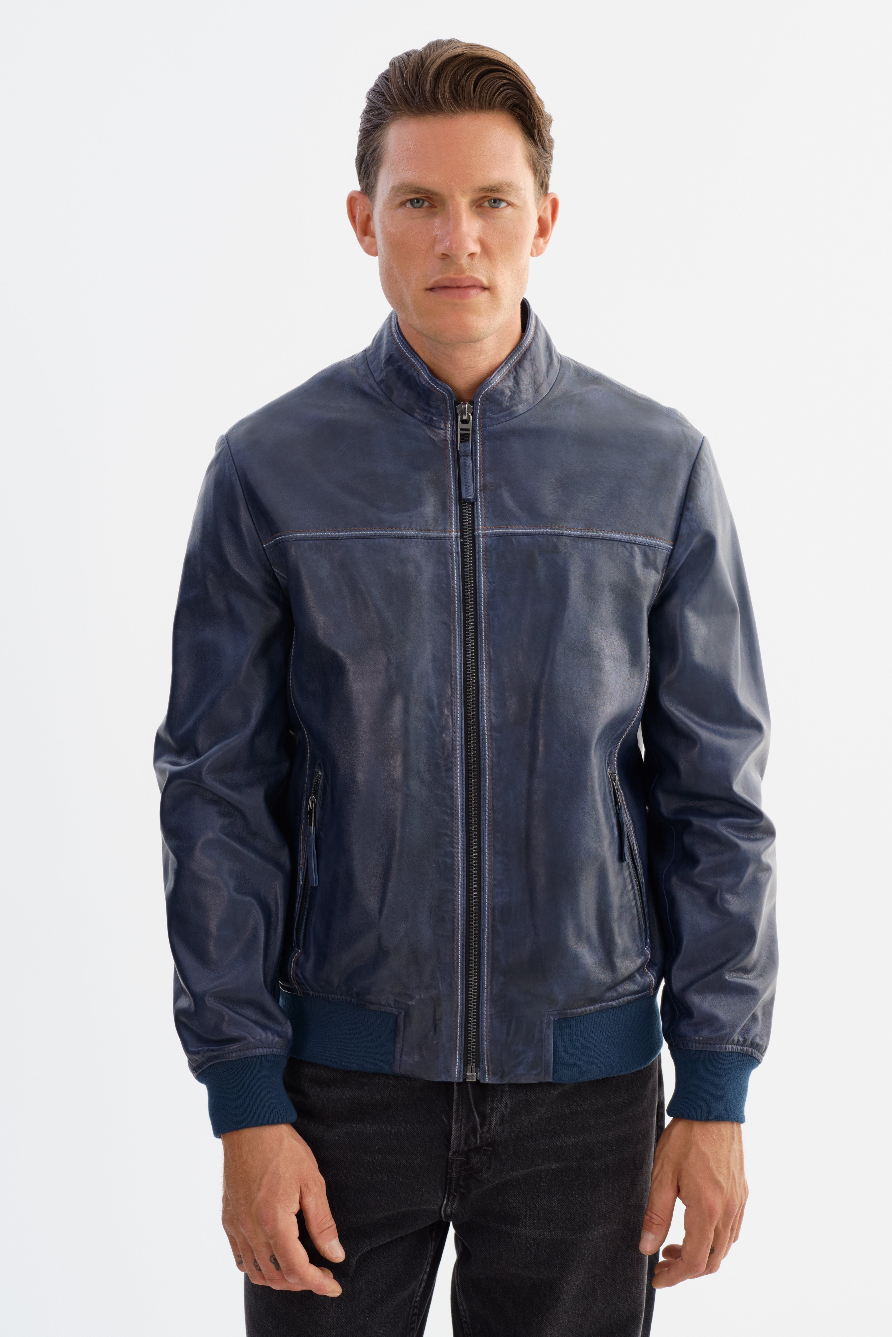 NARDO Leather Bomber Jacket