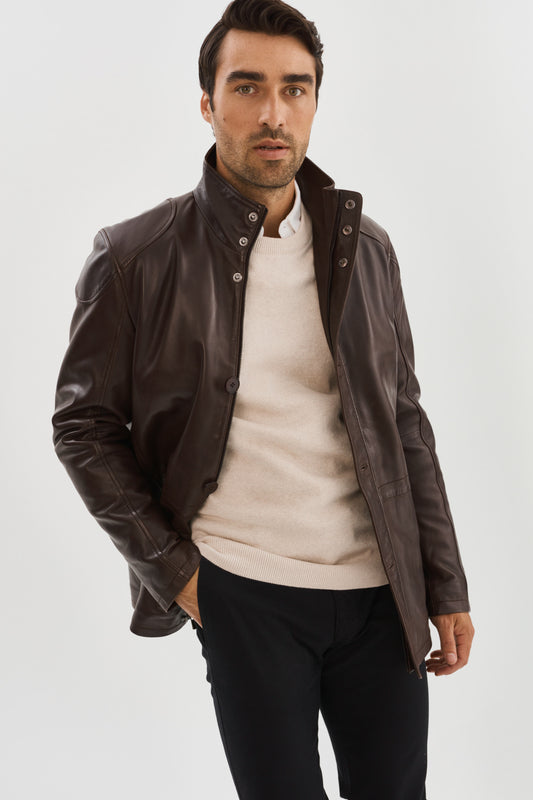 PL02001 Leather Coat