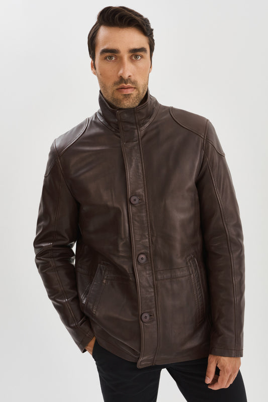 PL02001 Leather Coat