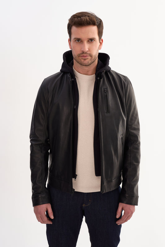 SLAYER | Hooded Leather Jacket