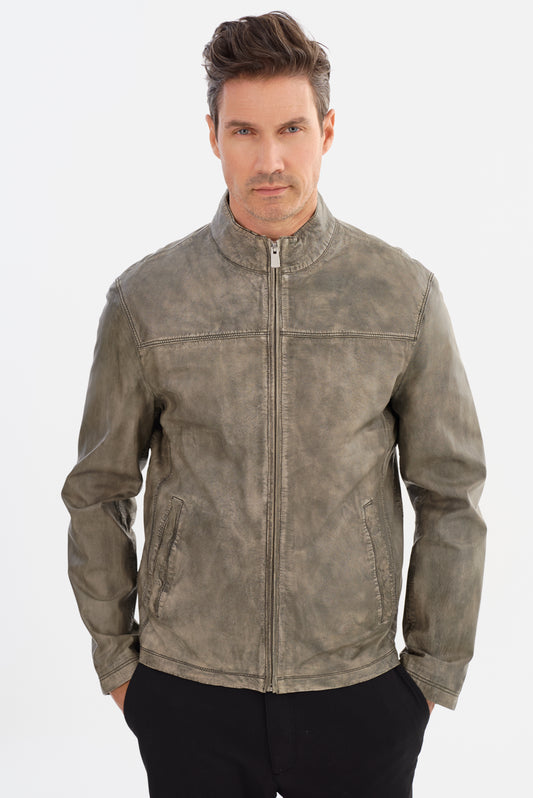 SYLVINO-DW DENIM WASH LEATHER JACKET