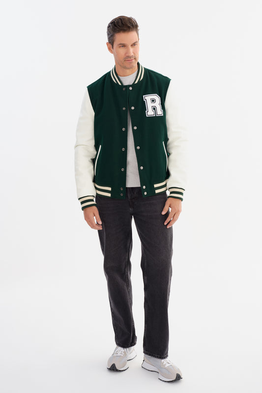 VARSITY Wool & Leather Bomber Jacket